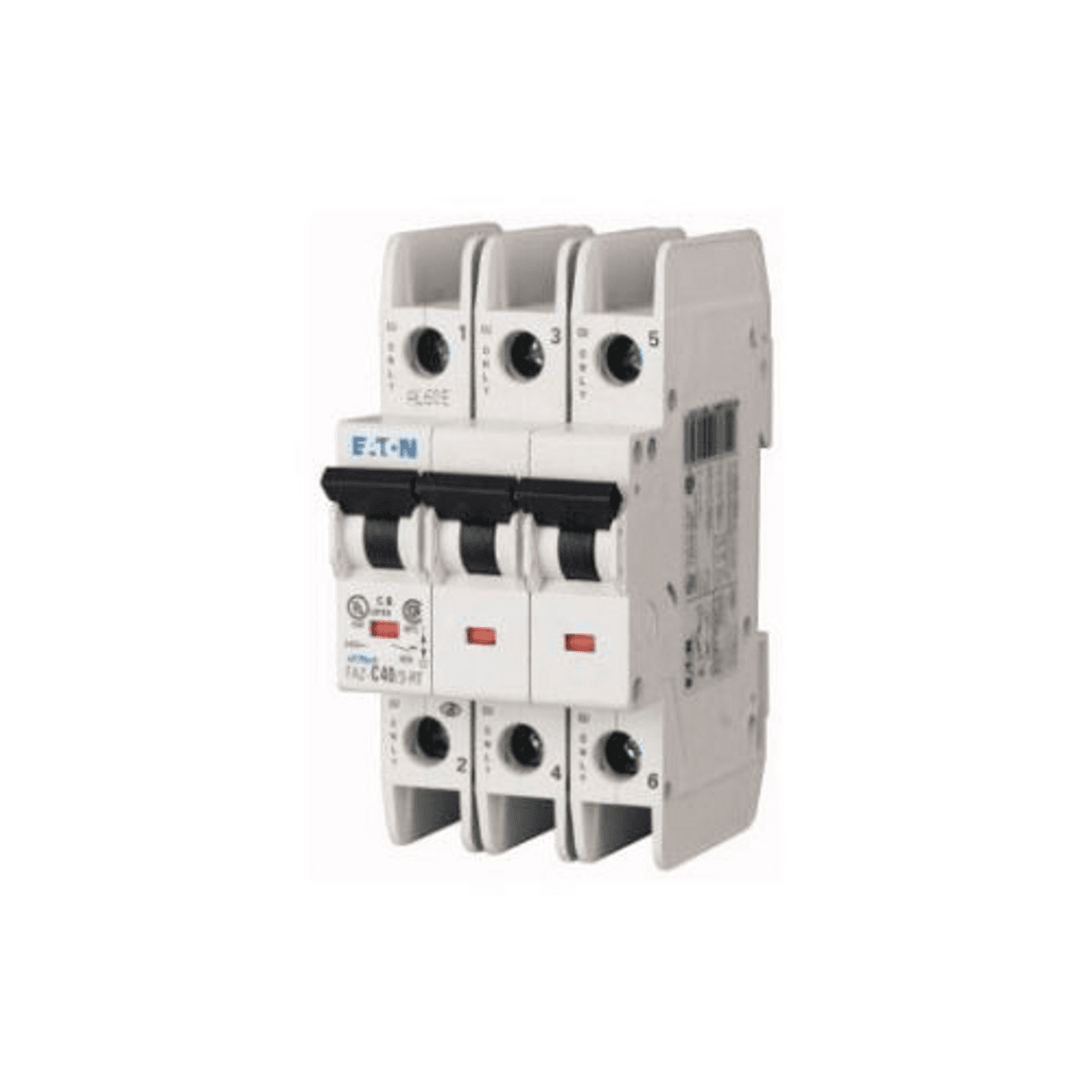 Eaton FAZ-C32/3-RT Miniature circuir breaker, 3 pole, 32 A, C trip curve, 277/480 VAC, ring-tongue terminals, UL489 FAZ-C32/3-RT on Advantage Electric Supply
