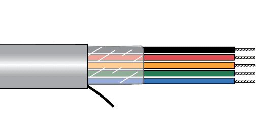 Alpha Wire 77050 SL001 Alpha EcoCable® Unshielded Multiconductor Cable - 26 AWG 6 Conductor - Slate - 600V - 1000 ft 77050 SL001 on Advantage Electric Supply
