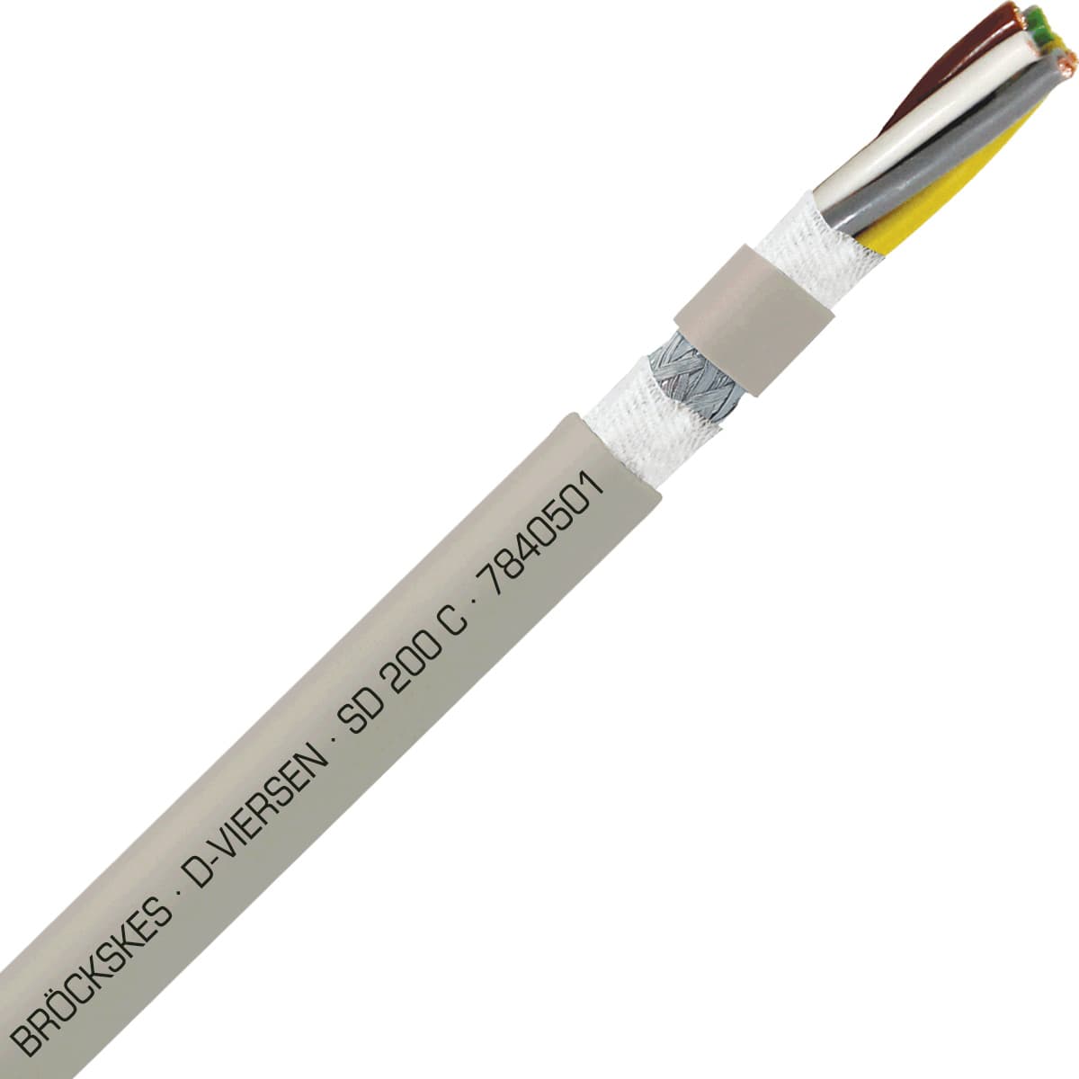 SAB 7840501 SD 200 C - 26 AWG/5c, shielded halogen free continuous flex oil resistant data cable, CE, RoHS 7840501 on Advantage Electric Supply