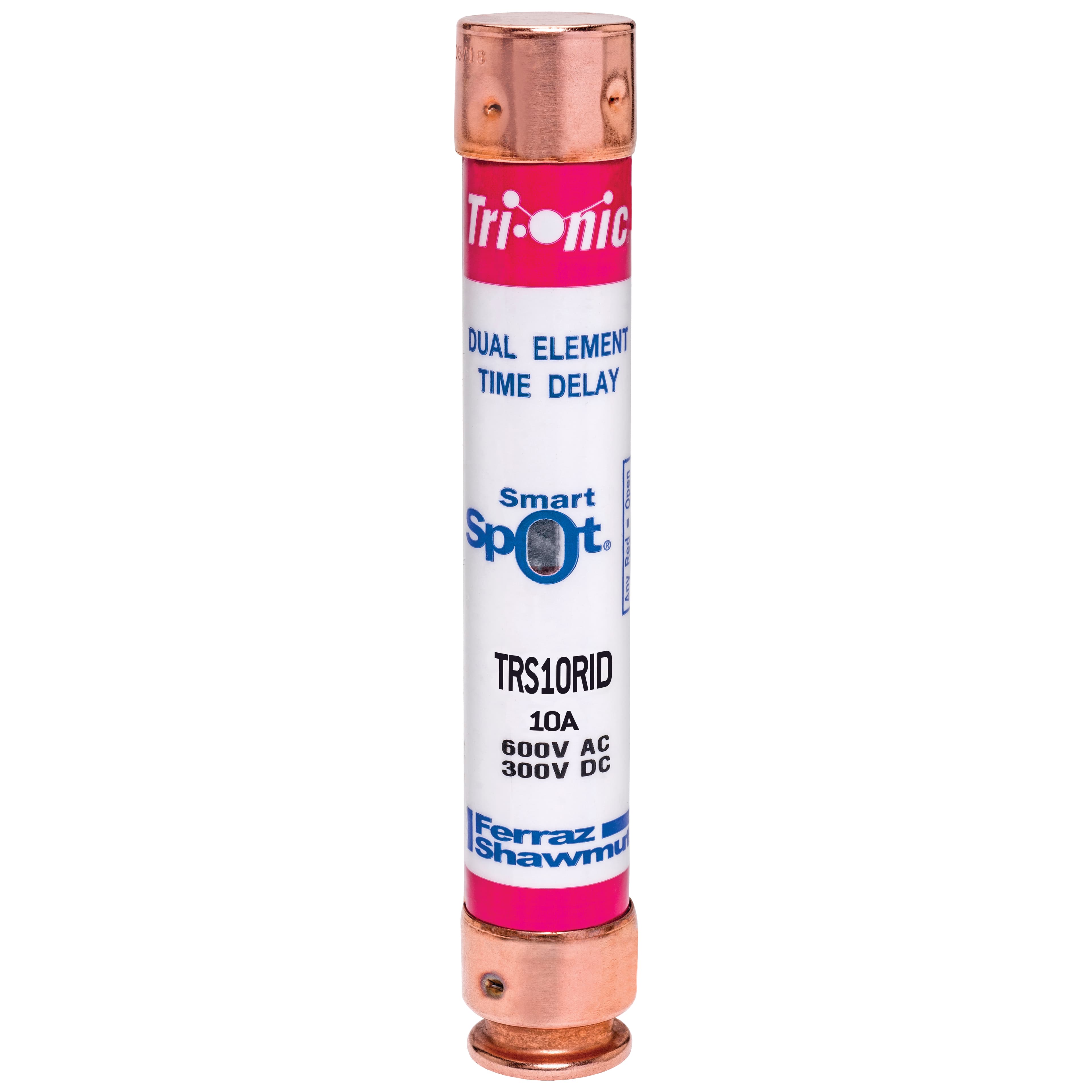 Mersen TRS10RID TRS10RID Mersen - Fuse TRS-R - Class RK5 - Time-Delay 600VAC 600VDC 10A Ferrule SmartSpot® Tri-Onic® TRS10RID on Advantage Electric Supply