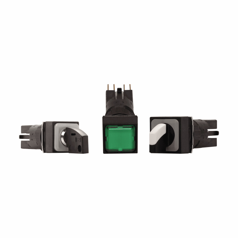 Eaton Q18S1R-GN Q18S1R-GN Eaton - 16.2 mm Pushbutton Key Operated Switch, Non-illuminated, 18 x 18 mm faceplate, Green, Two-position, Maintained Q18S1R-GN on Advantage Electric Supply