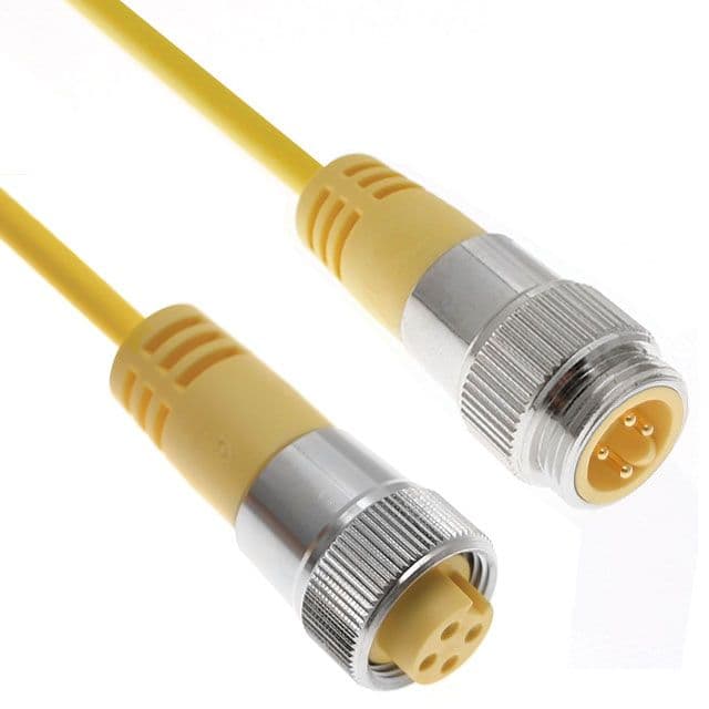 Mencom MINE-6MFPX-1M MIN Size I, Cordset, 6 Pole, Male Straight / Female Straight, 1M, 5.5A, Yellow, PVC, European MINE-6MFPX-1M on Advantage Electric Supply