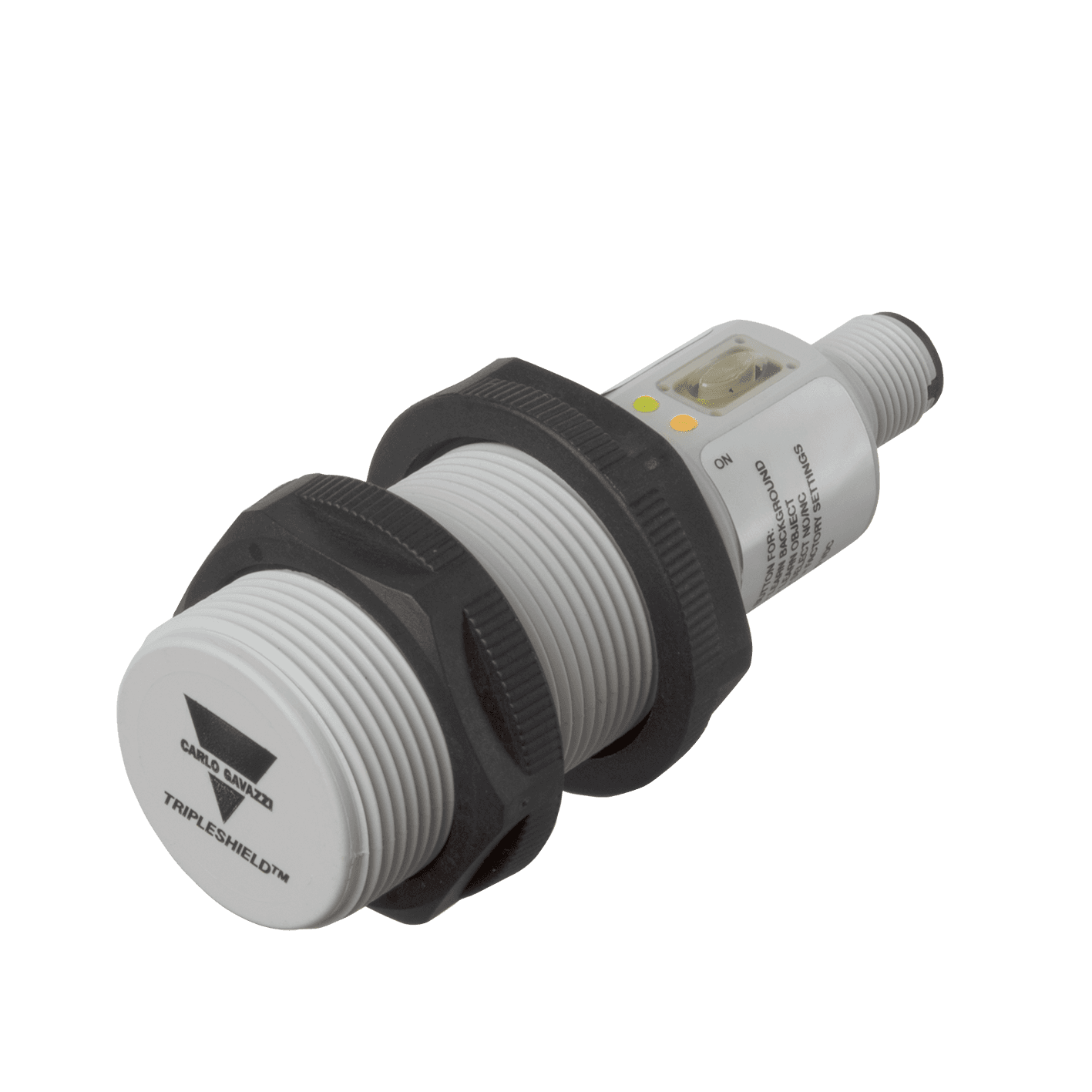 Carlo Gavazzi CA30CLC30BPM1 Capacitive Proximity Sensor, Non-flush mountable, Sensing Range 30mm, Adjustable 1-30mm, Power Supply 10-40VDC, PNP/PNP Output, N.O. and N.C., M12 plug, Housing M30 x 90,4mm, Tripleshield, Teach-In, IP68 CA30CLC30BPM1 on Advantage Electric Supply