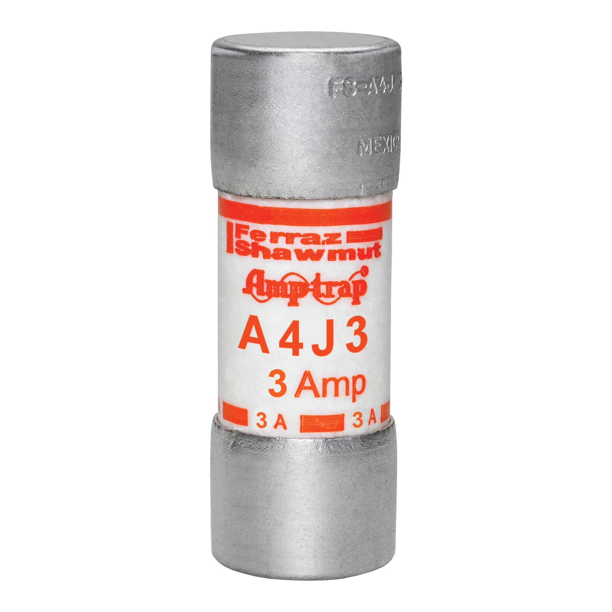 Mersen A4J3 A4J3 Mersen - Fuse A4J - Class J - Fast-Acting 600VAC 300VDC 3A Ferrule Amp-Trap® A4J3 on Advantage Electric Supply