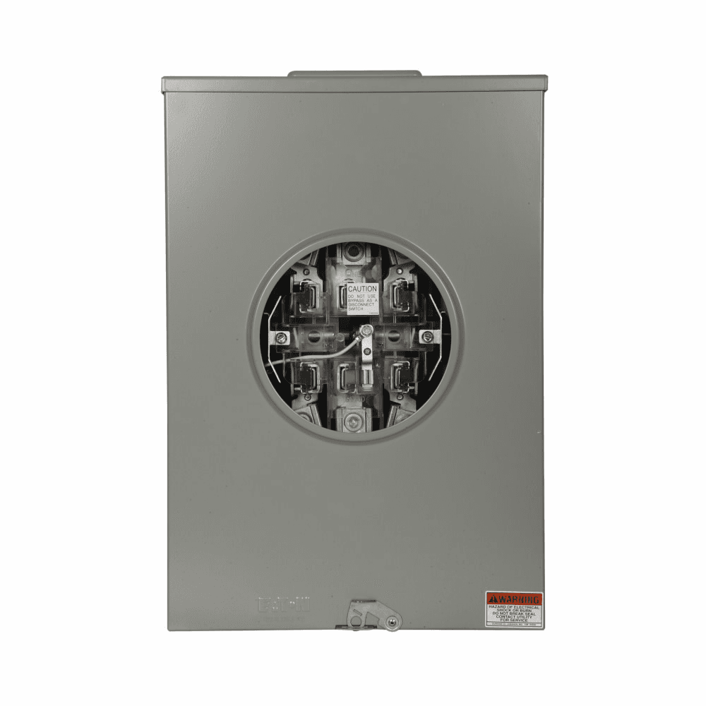 Eaton 1008801EXCH 1008801EXCH Eaton - Eaton meter socket, Comm, 200A, Over/under, 3-5/16 inch hub cover plate, #6-350 kcmil, 5-jaw, 1-ph, #6-350 kcmil, Lever bypass, 3-wire, Ringless, 600 Vac 1008801EXCH on Advantage Electric Supply