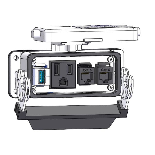 Mencom DP1-2RJ45-USB-AFAF-16 Panel Interface Connector with Simplex outlet, 2 x RJ45, USB-AFAF, in a 16LS housing DP1-2RJ45-USB-AFAF-16 on Advantage Electric Supply