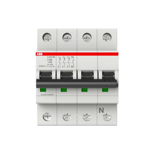ABB Control S203-Z8NA S203-Z8NA ABB Control - S203-Z8NA Miniature Circuit Breaker - 3+NP - Z - 8 A S203-Z8NA on Advantage Electric Supply