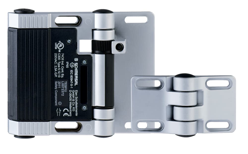 Schmersal TESFA/180 TESFA/180 Schmersal - Safety switch for hinged guards; Hinge safety switch; 2 cable entries M 16 x 1.5; with fixed switching angle; Metal enclosure; Good resistance to oil and petroleum spirit; For left or right hinged doors; 141 mm x 115 mm x 21,5 mm; Simple mounting, suitabl TESFA/180 on Advantage Electric Supply
