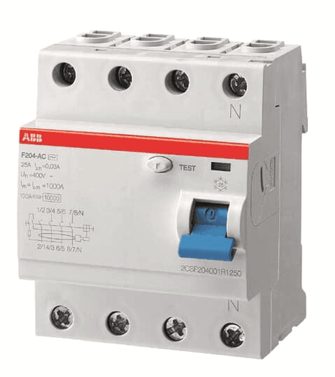 ABB Control F204A-63/0.1 F204A-63/0.1 ABB Control - RCD F200 4P 63A 100MA F204A-63/0.1 on Advantage Electric Supply