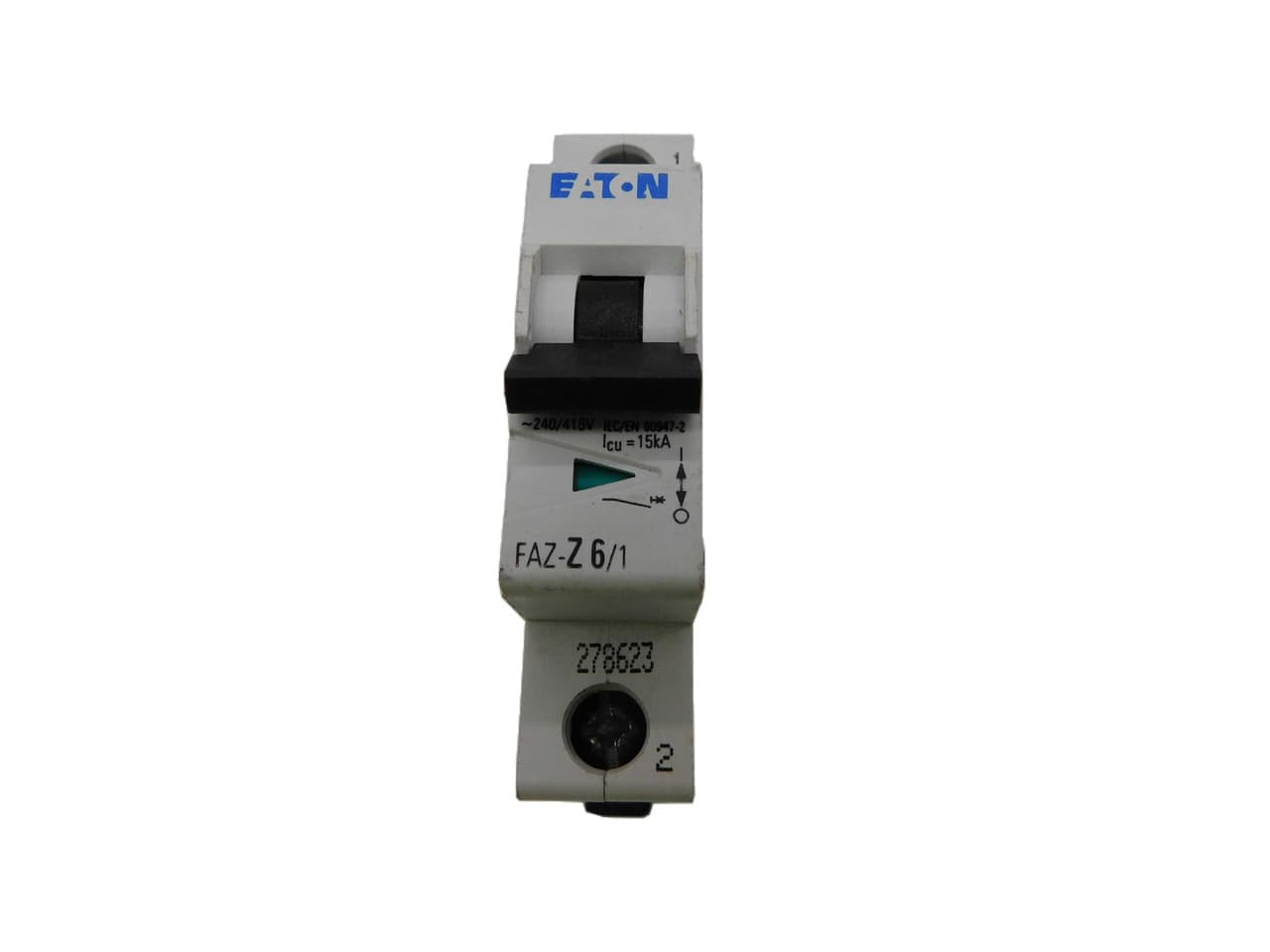 Eaton FAZ-S3/1 277/480 VAC 50/60 Hz, 3 A, 1-Pole, 10 kA, 13 to 17 x Rated Current, Line/Load Terminal, DIN Rail Mount, Standard Packaging, S-Curve, Current Limiting, Thermal Magnetic, Supplementary Protector FAZ-S3/1 on Advantage Electric Supply