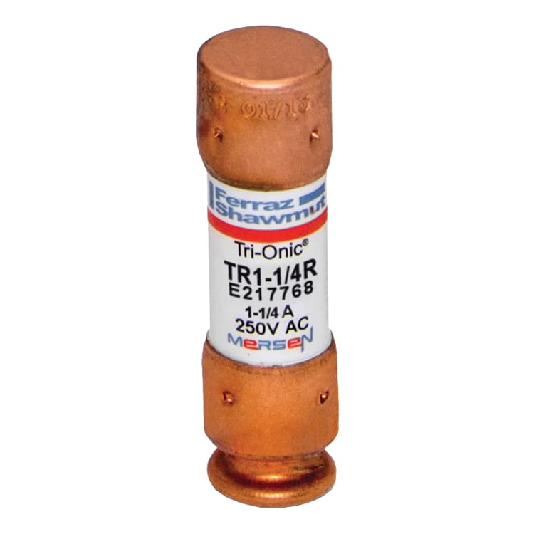 Mersen TR1-1/4R TR1-1/4R Mersen - Fuse TR-R - Class RK5 - Time-Delay 250VAC 250VDC 1.25A Ferrule Tri-Onic® TR1-1/4R on Advantage Electric Supply