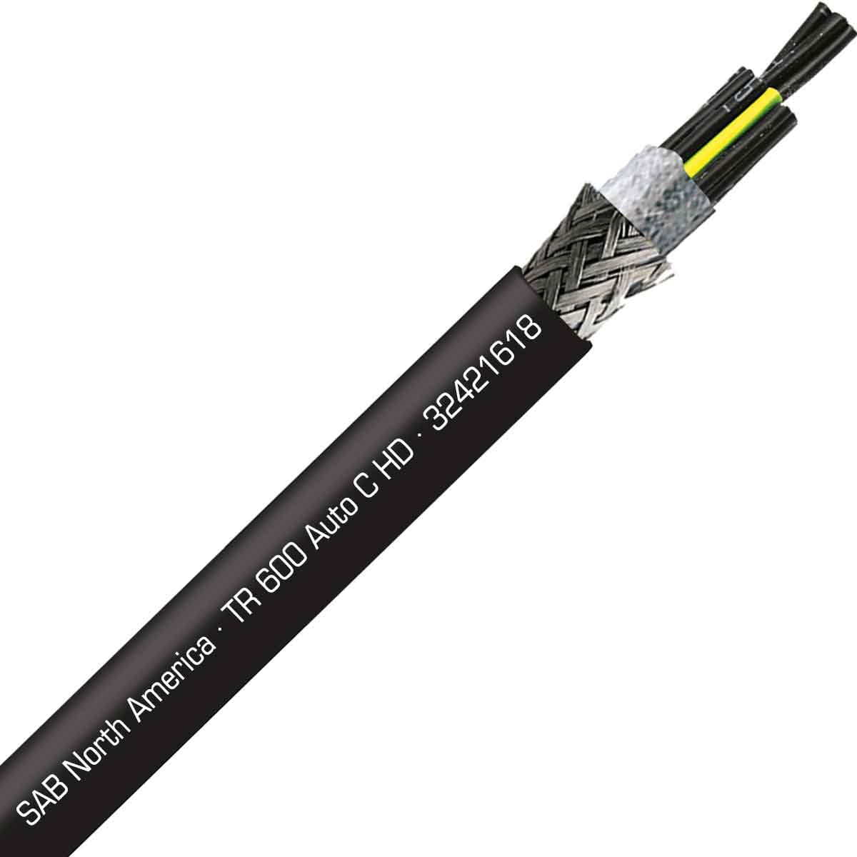 SAB 32421618 TR 600 Auto C HD - 16 AWG/18c, shielded continuous flex exposed run TPE tray cable, UL, CSA, CE, RoHS 32421618 on Advantage Electric Supply