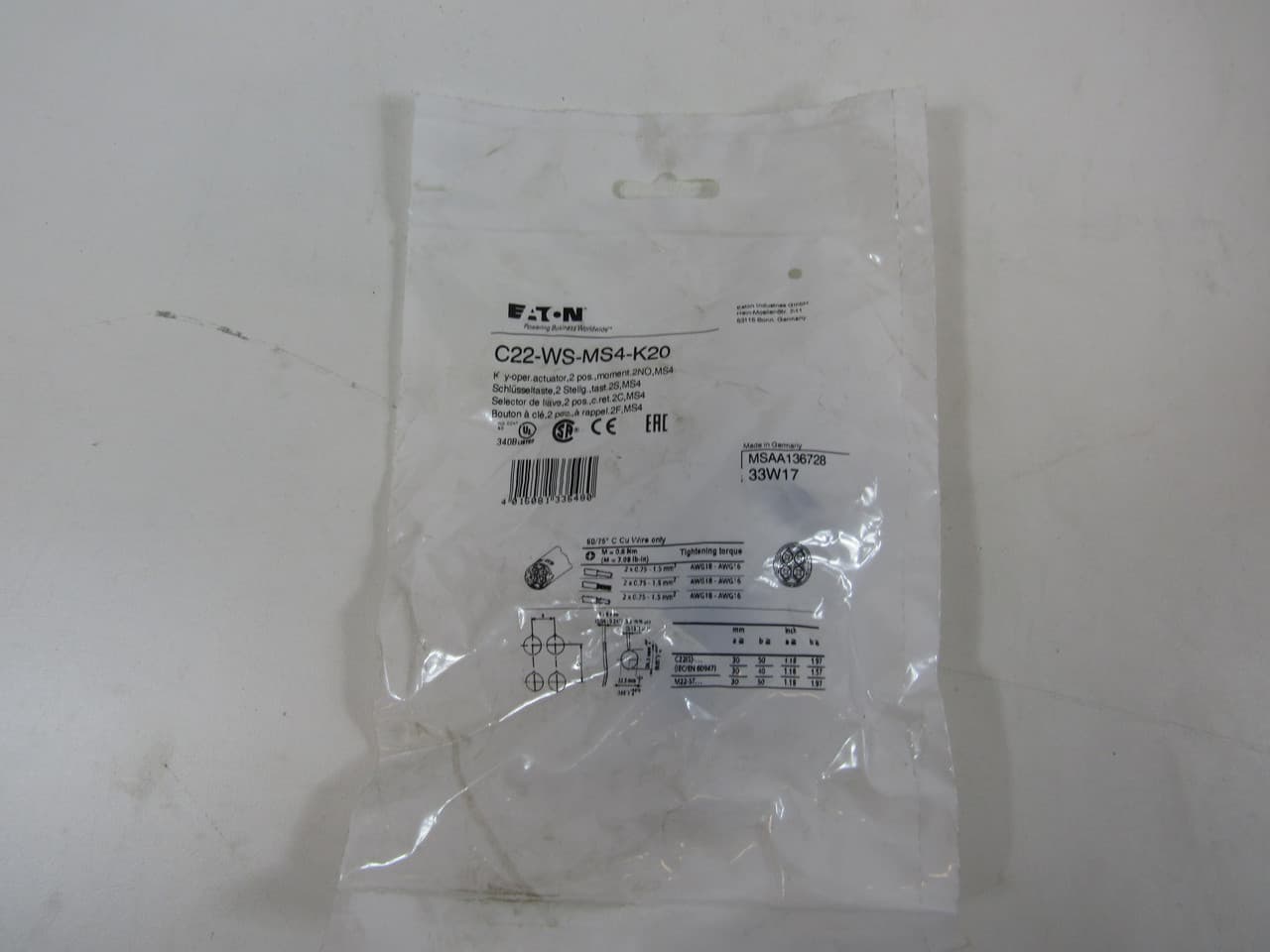 C22-WS-MS4-K20 on Advantage Electric Supply