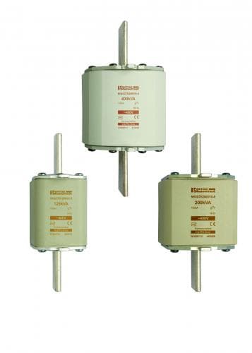 Mersen N1030113A NH fuse-link gTr, 400VAC, size 3, 200KVA, top indicator/live tags N1030113A on Advantage Electric Supply
