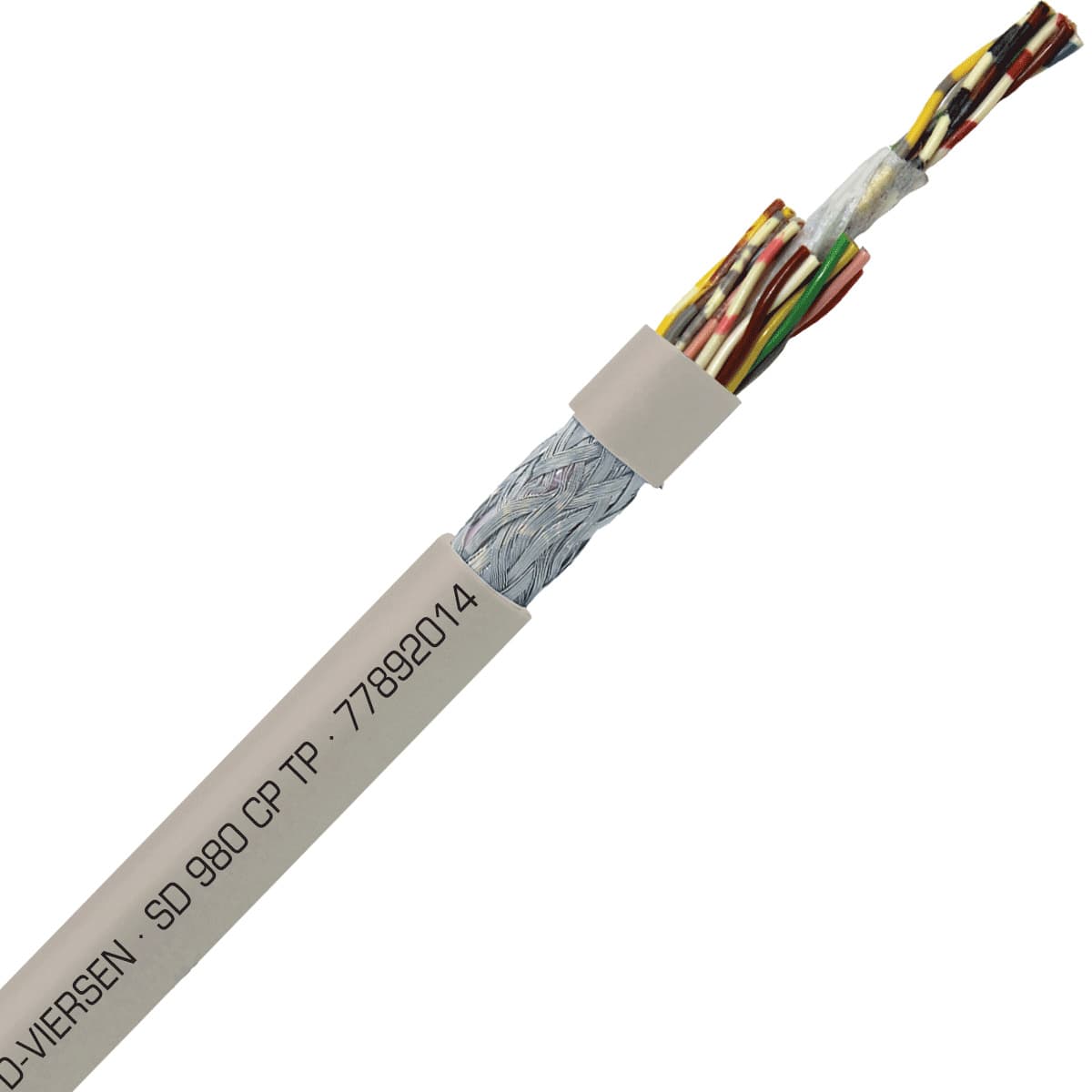 SAB 77892014 SD 980 CP TP - 20 AWG/14pr, shielded halogen-free continuous flex heavy duty PUR data cable, UL, CSA, CE, RoHS 77892014 on Advantage Electric Supply