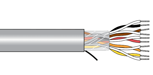 Alpha Wire 78035 SL005 Alpha EcoCable® Mini Unshielded Multipair Cable - 22 AWG 5 Pair - Slate - 300V - 100 ft 78035 SL005 on Advantage Electric Supply