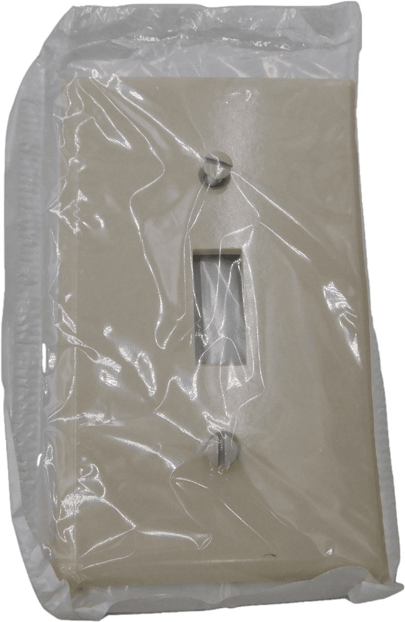 Leviton 78001 2.75" x 0.22" x 4.5", 1-Gang, 1-Toggle, Light Almond, Thermoset Plastic, Standard, Wallplate" 78001 on Advantage Electric Supply