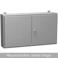 Hammond Manufacturing 1422VV12 N12 Dbl Door Wallmount Encl w/panel - 42 x 42 x 12 - Steel/Gray 1422VV12 on Advantage Electric Supply
