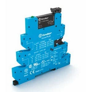 Finder 39.30.0.024.9024 Finder 39.30.0.024.9024 is a Solid State Relay (SSR) designed for DC switching applications. It features a single Normally Open (NO) circuit with a box-clamp connection type. The SSR is rated for a current of 6A at 24Vdc (DC-1) and is designed to operate with a control voltage of 24Vdc and also supports a control voltage of 24Vac (50Hz/60Hz) for versatile application. It has a net width of 6.2 mm and is equipped with 1 Pole. The design is specified for 24Vdc load conditions and is capable of Single Pole Single Throw - Normally Open (SPST-NO) operation. This component is part of the MasterPLUS sub-range and is intended for mounting on DIN rails or through plug-in, in locations compliant with EN61984 standards. 39.30.0.024.9024 on Advantage Electric Supply