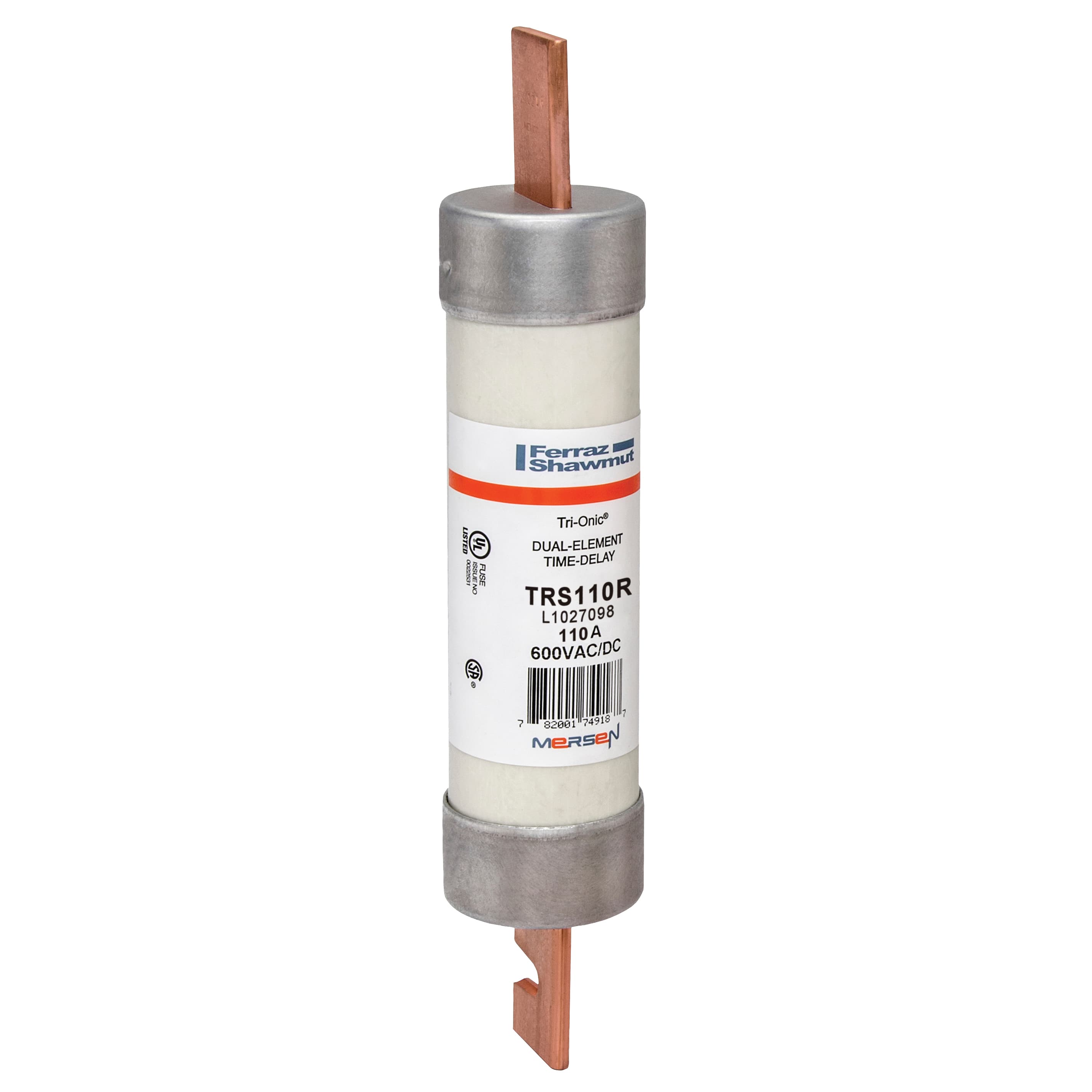Mersen TRS110R TRS110R Mersen - Fuse TRS-R - Class RK5 - Time-Delay 600VAC 600VDC 110A Blade Tri-Onic® TRS110R on Advantage Electric Supply