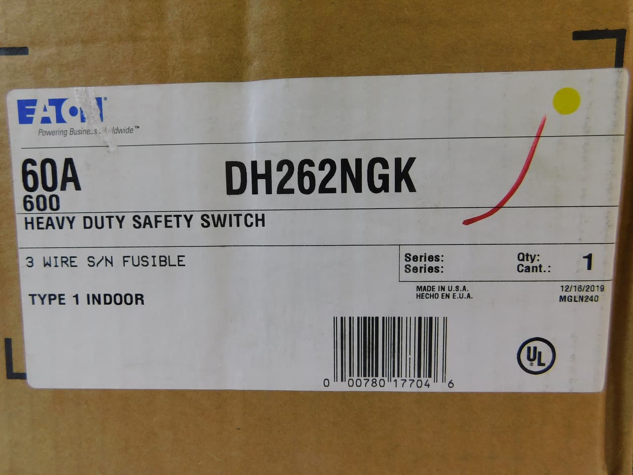 DH262NGK on Advantage Electric Supply