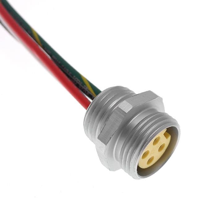 Mencom MIN-5FR-12 MIN Size I, Receptacle, 5 Pole, Female Straight, 12 Ft, 16awg, 8A, .5-NPT, Front Mount, Aluminum Clear Anodized MIN-5FR-12 on Advantage Electric Supply