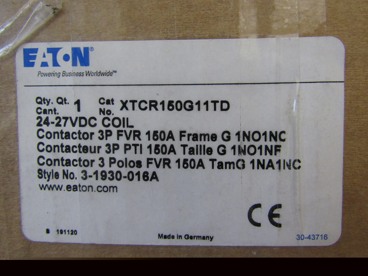 XTCR150G11TD on Advantage Electric Supply