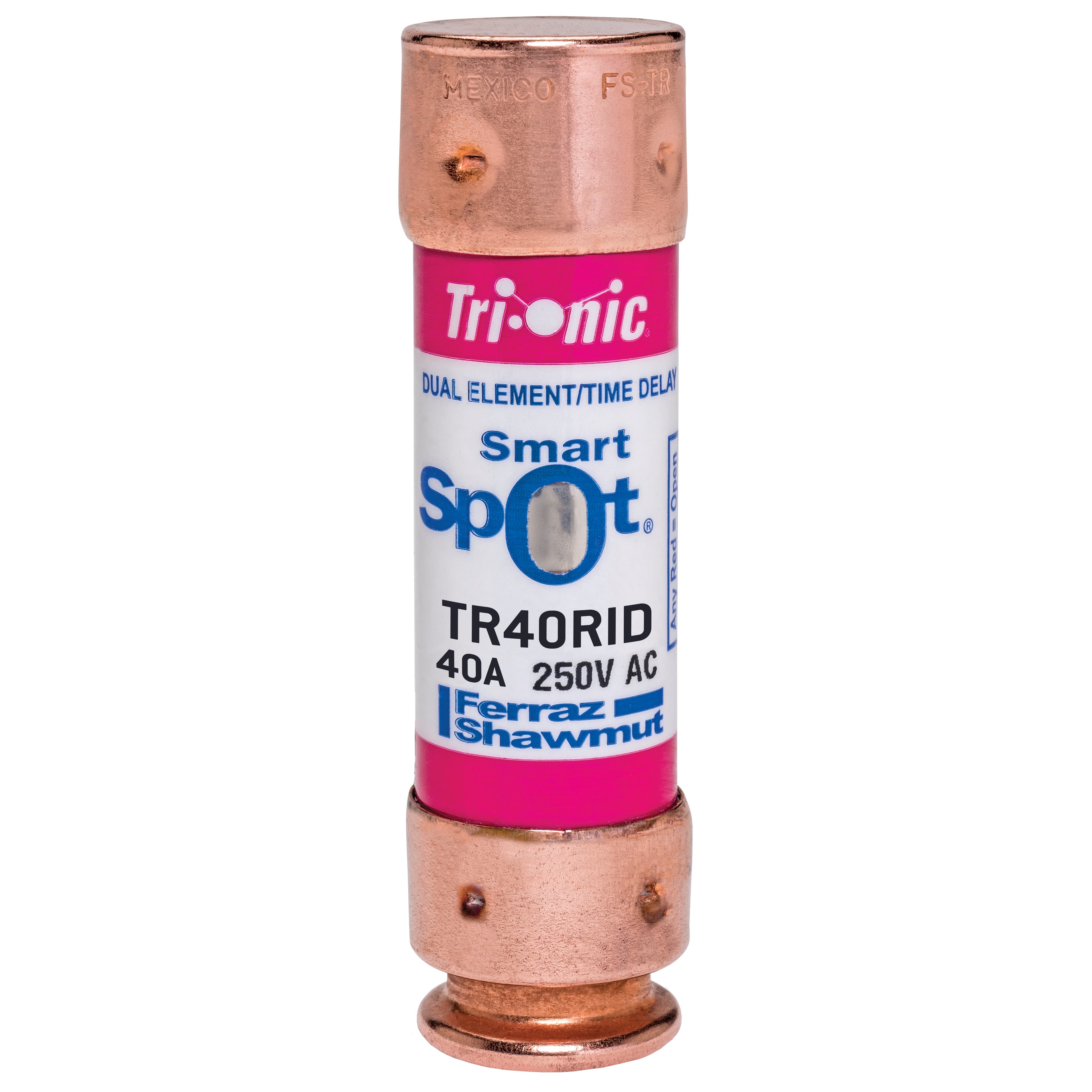 Mersen TR40RID TR40RID Mersen - Fuse TR-R - Class RK5 - Time-Delay 250VAC 250VDC 40A Ferrule SmartSpot® Tri-Onic® TR40RID on Advantage Electric Supply