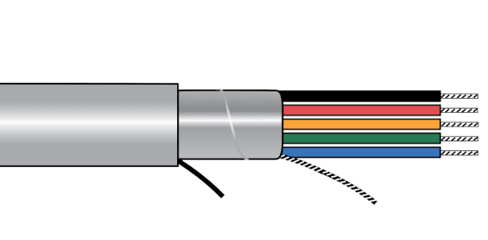 Alpha Wire 77108 SL005 Alpha EcoCable® Foil Shield Multiconductor Cable - 22 AWG 12 Conductor - Slate - 600V - 100 ft 77108 SL005 on Advantage Electric Supply
