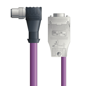 Lapp PB4110153F01 PB4110153F01 - LAPP UNITRONIC® PROFIBUS Cordsets 24 AWG / 1 pair Bus - Violet Polyurethane (PUR) - M12 Male 90 deg / D-sub Straight connectors - 1m PB4110153F01 on Advantage Electric Supply