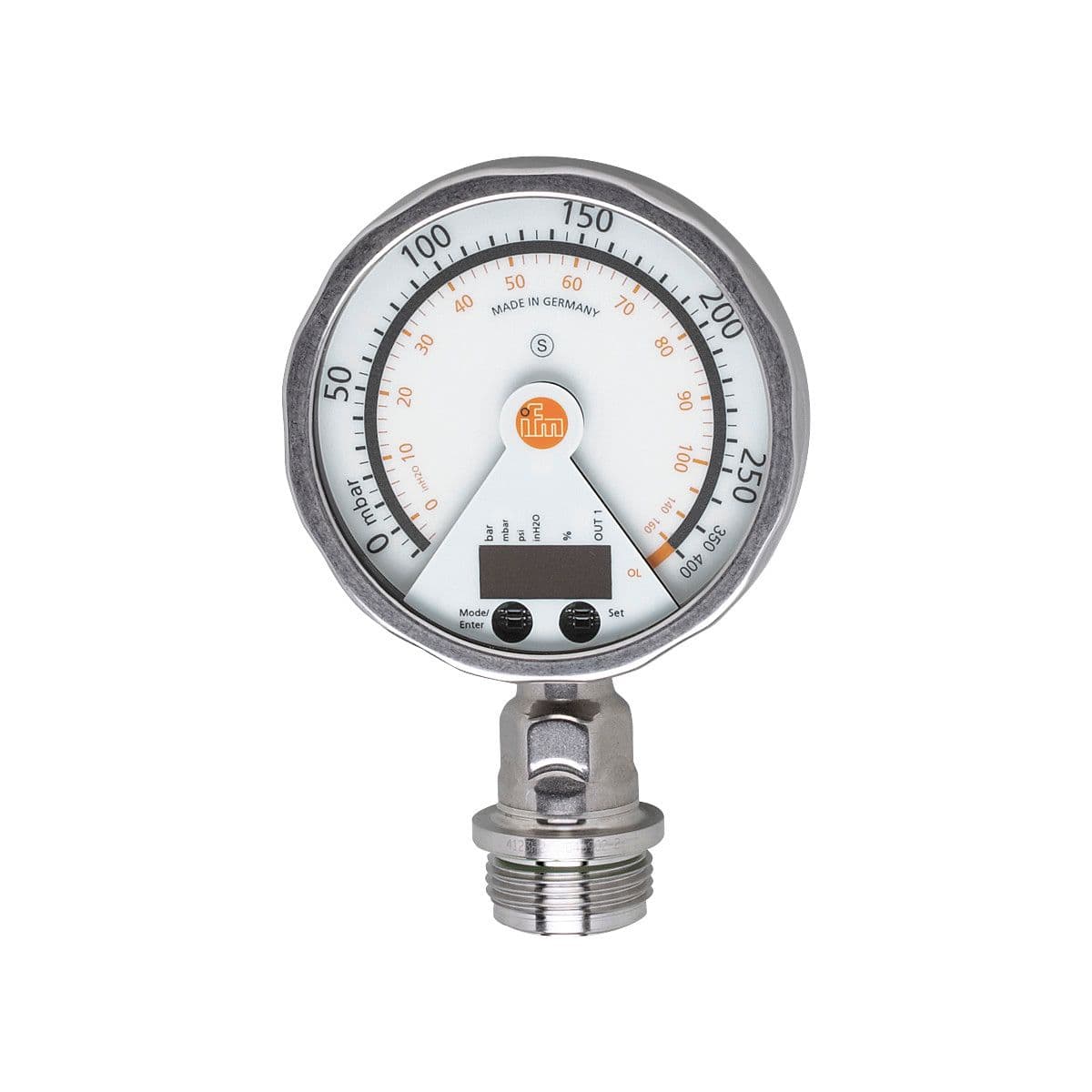 ifm Electronic PG2798 Flush pressure sensor with analog display, analog display, pressure switch and transmitter in one unit, Output signal: switching signal; analog signal; (configurable), Measuring range: -0.0124...0.25 bar -12.4...250 mbar -5...100.4 inH2O, Process connecti PG2798 on Advantage Electric Supply