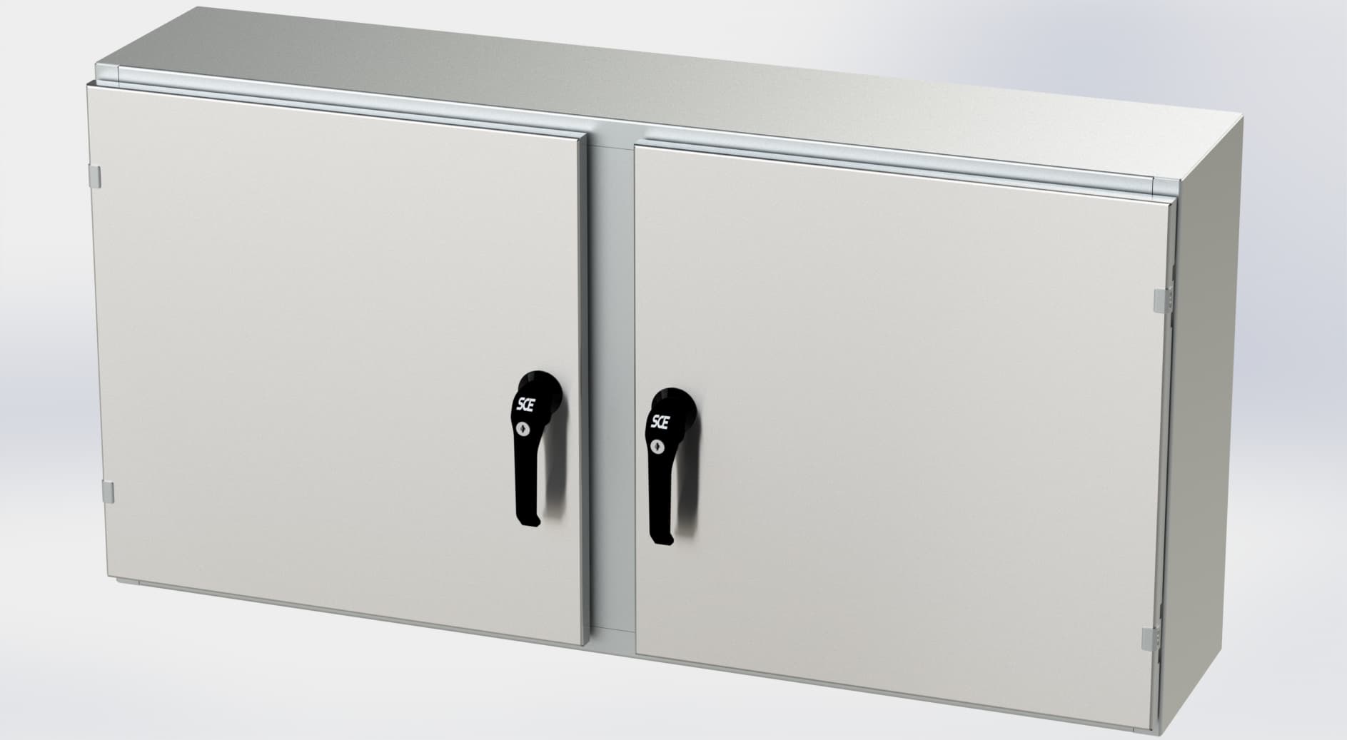 Saginaw Control SCE-24EL4810SSWFLP S.S. EL WFLP Enclosure, Height:24.00", Width:48.00", Depth:10.00", #4 brushed finish on all exterior surfaces. Optional sub-panels are powder coated white. SCE-24EL4810SSWFLP on Advantage Electric Supply