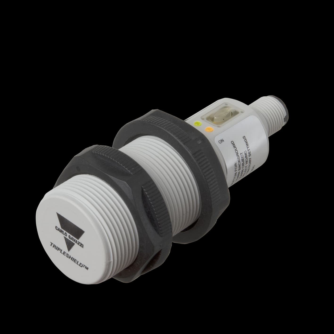 Carlo Gavazzi CA30CLL30BPM1 Capacitive Proximity Sensor, Flush mountable, Sensing Range 30mm, Adjustable 1-30mm, Power Supply 10-40VDC, NPN/PNP Output, N.O. and N.C., Cable PVC, Housing M30 x 90.5mm, Tripleshield, Teach-In, IP68 CA30CLL30BPM1 on Advantage Electric Supply