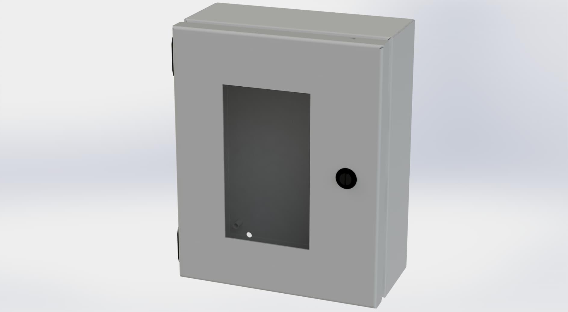 Saginaw Control SCE-1008ELJW ELJ Enclosure W/Viewing Window, Height:10.00", Width:8.00", Depth:4.00", ANSI-61 gray powder coating inside and out. Optional sub-panels are powder coated white. SCE-1008ELJW on Advantage Electric Supply