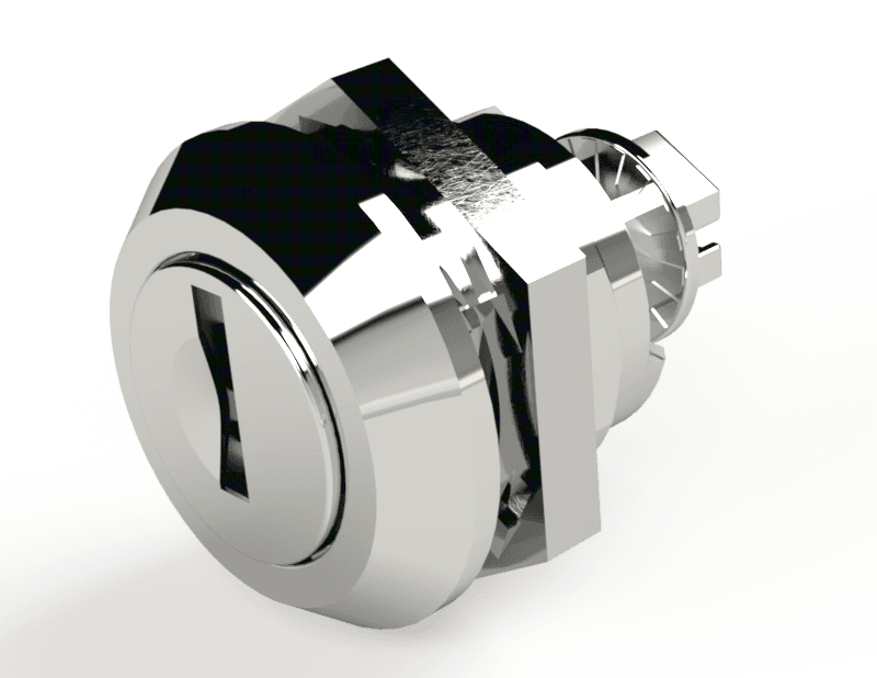 Saginaw Control SCE-DLKLD Keylocking Door Latch (Chrome), Height:1.33", Width:1.10", Depth:1.10",  SCE-DLKLD on Advantage Electric Supply