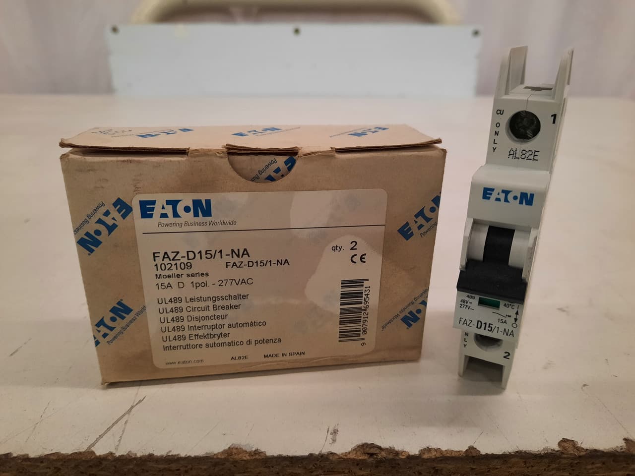 Eaton FAZ-D15/1-NA 277/480 VAC 50/60 Hz, 15 A, 1-Pole, 10/14 kA, 10 to 20 x Rated Current, Screw Terminal, DIN Rail Mount, Standard Packaging, D-Curve, Current Limiting, Thermal Magnetic, Miniature Circuit Breaker FAZ-D15/1-NA on Advantage Electric Supply