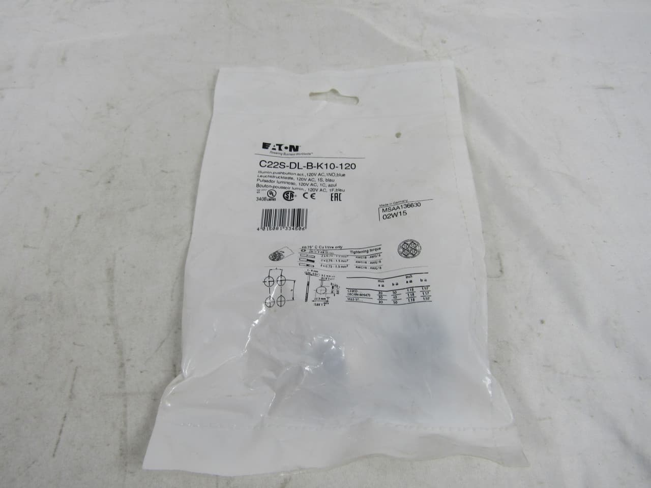 C22S-DL-B-K10-120 on Advantage Electric Supply