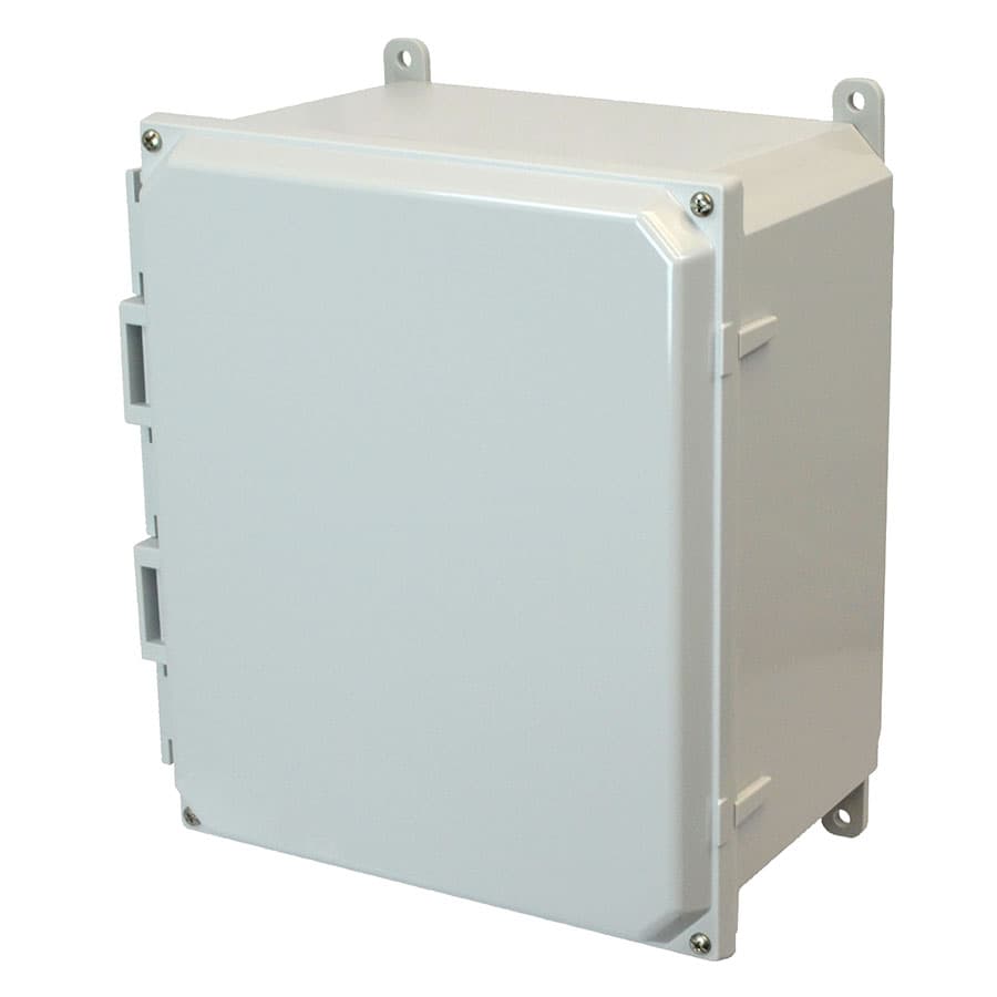 Allied Moulded Products AMP1426 14"x12"x6" POLYLINE® polycarbonate wall mount enclosure assembly with 4-screw lift-off cover AMP1426 on Advantage Electric Supply