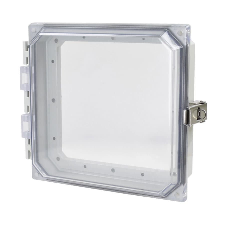 Allied Moulded Products AMHMI88CCL 8"x8" HMI Cover Kit with hinged clear cover and stainless-steel snap latch AMHMI88CCL on Advantage Electric Supply