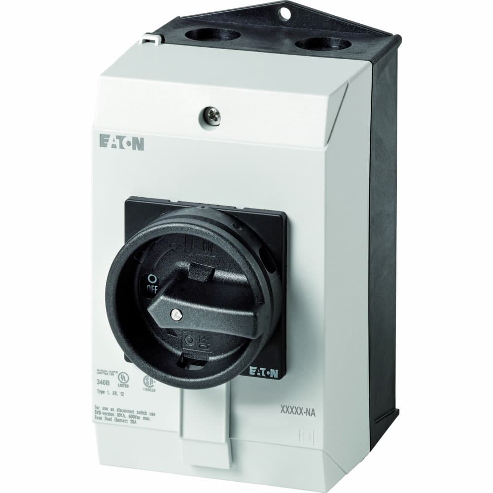 Eaton 255889 255889 Eaton - Eaton Moeller® series P1 Main switch, P1, 25 A, surface mounting, 3 pole, 1 N/O, 1 N/C, STOP function, With black rotary handle and locking ring, UL/CSA 255889 on Advantage Electric Supply