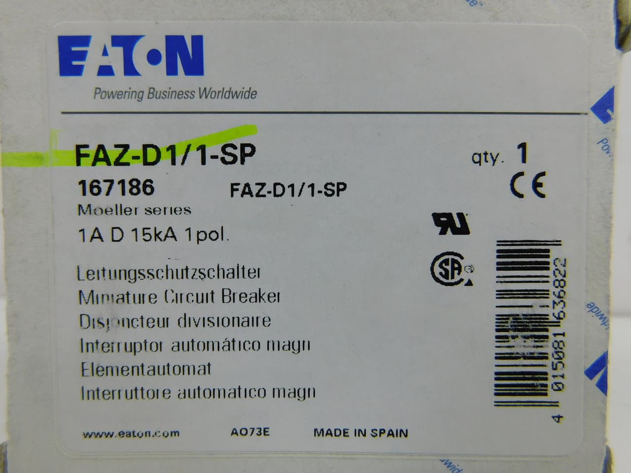 FAZ-D1/1-SP on Advantage Electric Supply