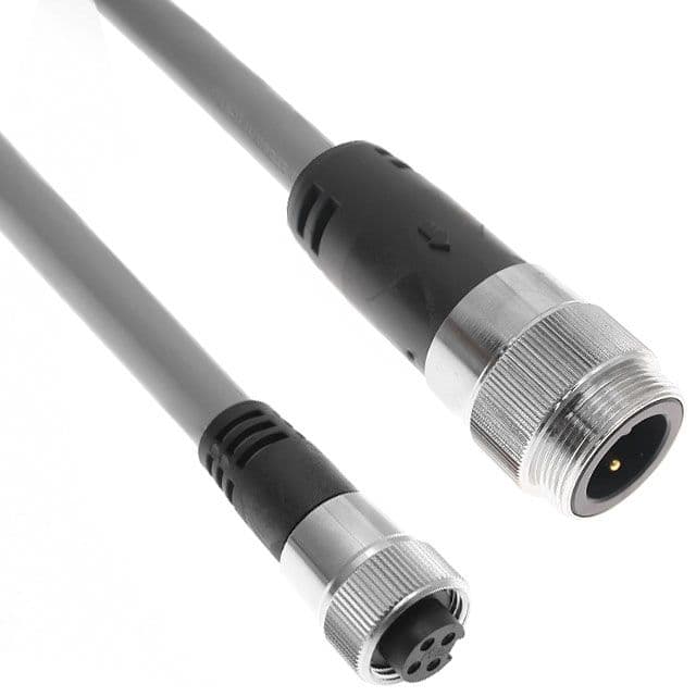 Mencom PMINH-34MFP-2M MIN Power Distribution Series, Cordset, 3 Pole, PMIN Male Straight / MINH Female Straight, 2M, 14awg, 24A, Gray, PVC PMINH-34MFP-2M on Advantage Electric Supply