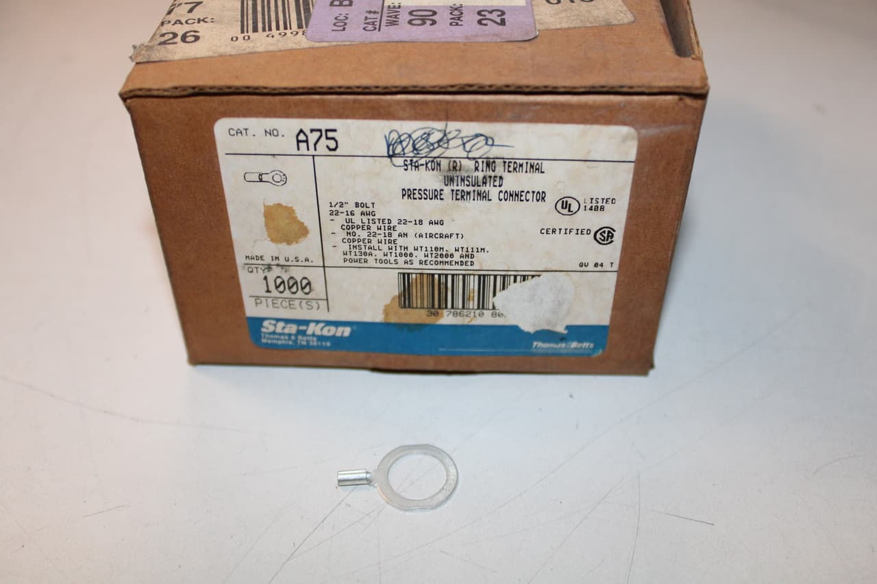 Thomas & Betts A75 THOMAS & BETTS A75 Other Power Distribution Contacts and Accessories BOX A75 on Advantage Electric Supply