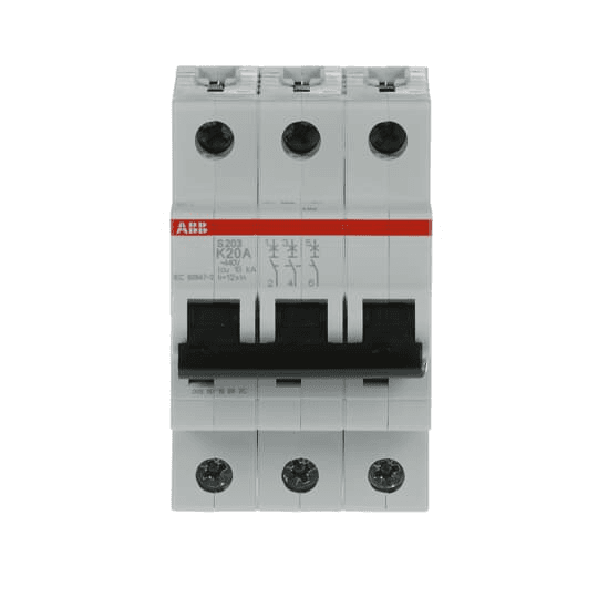 ABB Control S203-K20 S203-K20 ABB Control - S203-K20 Miniature Circuit Breaker - 3P - K - 20 A S203-K20 on Advantage Electric Supply