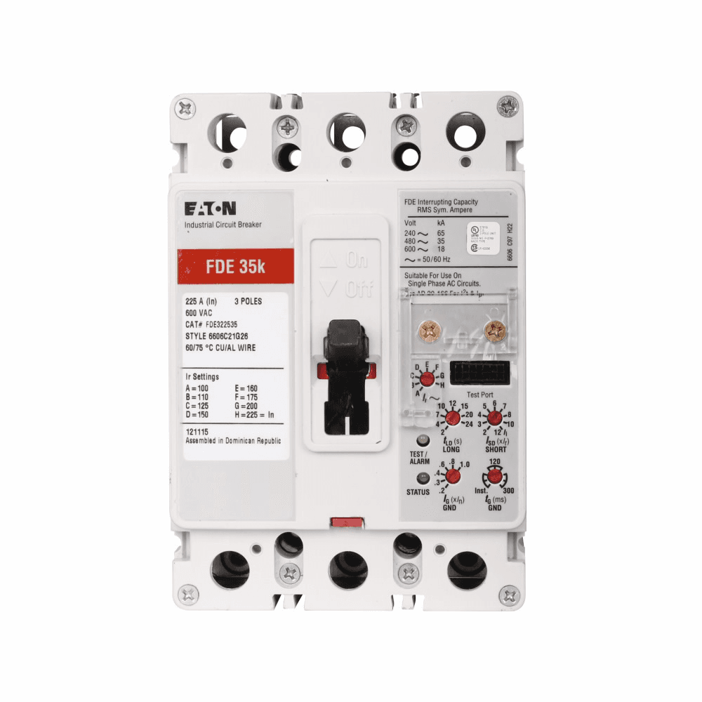 Eaton FDE308032LA30S03 FDE308032LA30S03 Eaton - Eaton Series C electronic molded case circuit breaker, F-frame, FDE, Digitrip 310 RMS, Electronic LSI trip, Three-pole, 80A, 600 Vac, 250 Vdc, 65 kAIC at 240 Vac, 35 kAIC at 480 Vac, 12-24 Vac/dc opposite side w/ left pigtail, 50/60 Hz FDE308032LA30S03 on Advantage Electric Supply