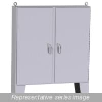 Hammond Manufacturing HN4FM727212S16 N4X 3-pt Dbl Door Floormount Encl w/panel - 72 x 72 x 12 - 316 SS HN4FM727212S16 on Advantage Electric Supply