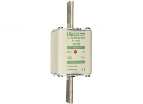 Mersen V227971 NH fuse-link aM, 690VAC, size 2, 200A double indicator/live tags V227971 on Advantage Electric Supply