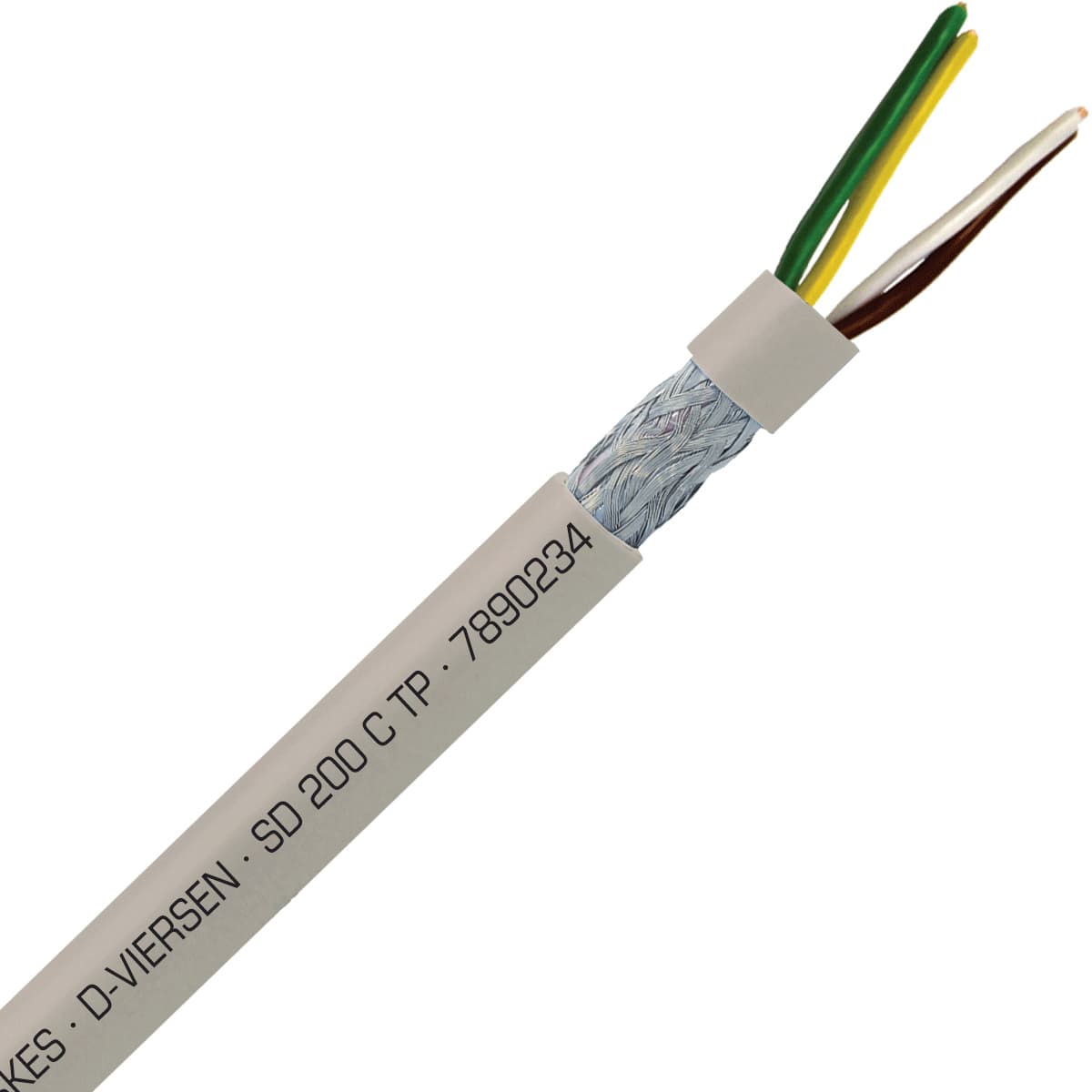 SAB 7890234 SD 200 C TP - 22 AWG/2 pr, shielded halogen free continuous flex oil resistant paired data cable, CE, RoHS 7890234 on Advantage Electric Supply