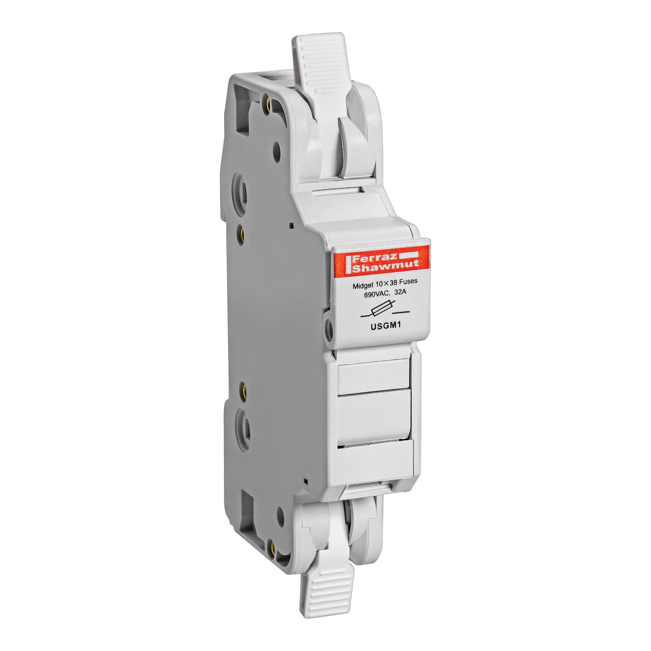 Mersen USGM1I-DC24 USGM1I-DC24 Mersen - Fuse Holder UltraSafe™ 24VDC Midget 30A 1-Pole LED Cage Clamp IP65 USGM1I-DC24 on Advantage Electric Supply
