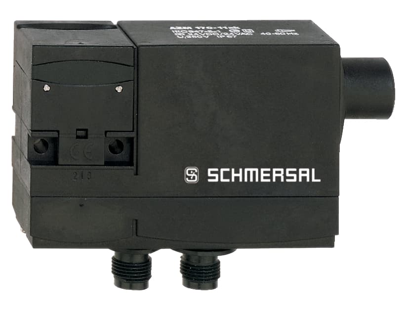 Schmersal AZM 170-02ZRKA-ST 24VAC/DC Solenoid interlocks; Connector M12, 4-pole; Manual release; Thermoplastic enclosure; Double-insulated; Compact design; 90 mm x 84 mm x 30 mm; Interlock with protection against incorrect locking.; Long life; High holding force AZM 170-02ZRKA-ST 24VAC/DC on Advantage Electric Supply